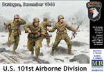 Portada de la caja de las figuras de los paracaidistas americanos de la 101 División en la Batalla de Bastogne en escala 1:36 de Master Box referencia 35253