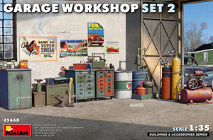 Portada del set de herramientas de taller en escala 1:35 de MIniart con referencia 35668