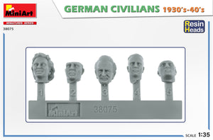 Cabezas de resina de las figuras de población alemana de los años 30 y 40 en escala 1:35 de Miniart referencia 38075