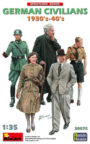 Portada de la caja de figuras de población alemana de los años 30 y 40 en escala 1:35 de Miniart referencia 38075