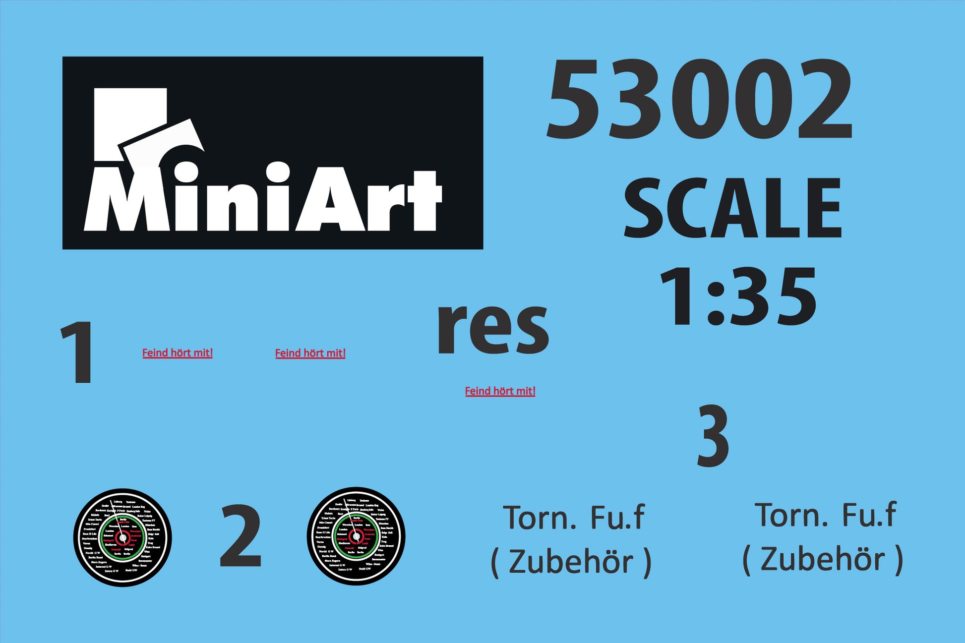 Calcas del set de comunicaciones alemán en escala 1:35 de Miniart referencia 53002