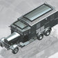 Imagen frontal de la maqueta del camión de radiocomunicaciones alemán Henschell 33 D1 en escala 1:35 de ICM referencia 35467