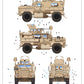 Decoración de la maqueta del vehículo de transporte de tropas Cougar A1 MRAP en escala 1:35 de Hobby Boss referencia 80156