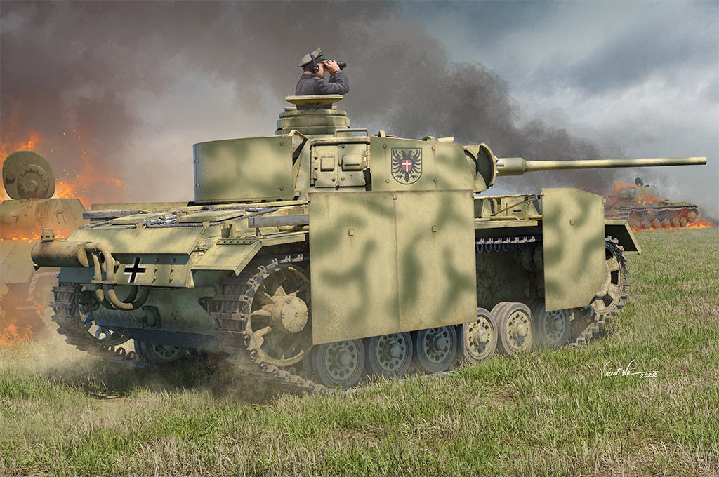 Foto de la portada de la maqueta del carro de combate alemán Panzer III M en escala 1:35 de Hobby Boss referencia 84560