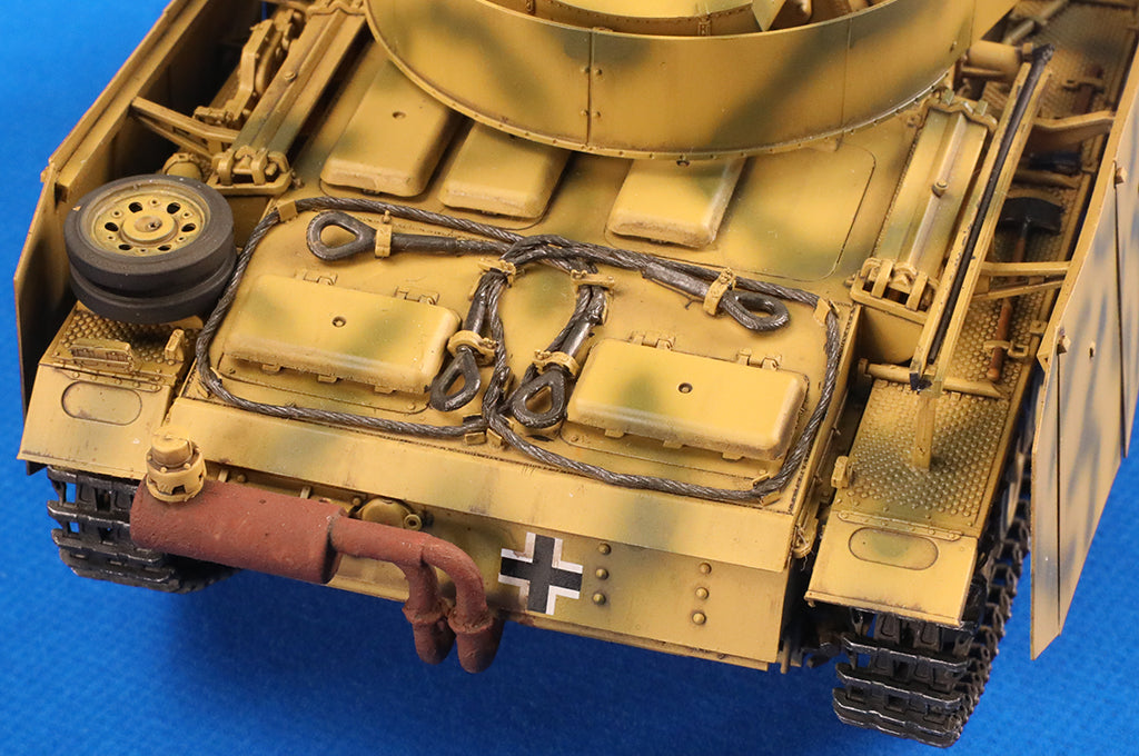 Foto posterior de la maqueta del carro de combate alemán Panzer III M en escala 1:35 de Hobby Boss referencia 84560
