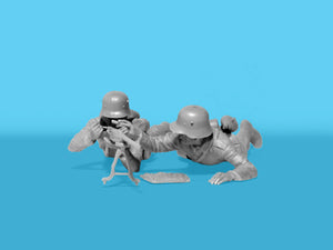 Foto 2 del set de figuras de soldados alemanes de la Primera Guerra Mundial en escala 1:35 de ICM referencia 35724