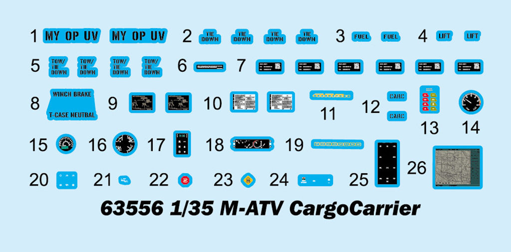 Calcas de la maqueta del vehículo blindado MRAP de carga M-ATV en escala 1:35 de I Love Kits referencia 63556