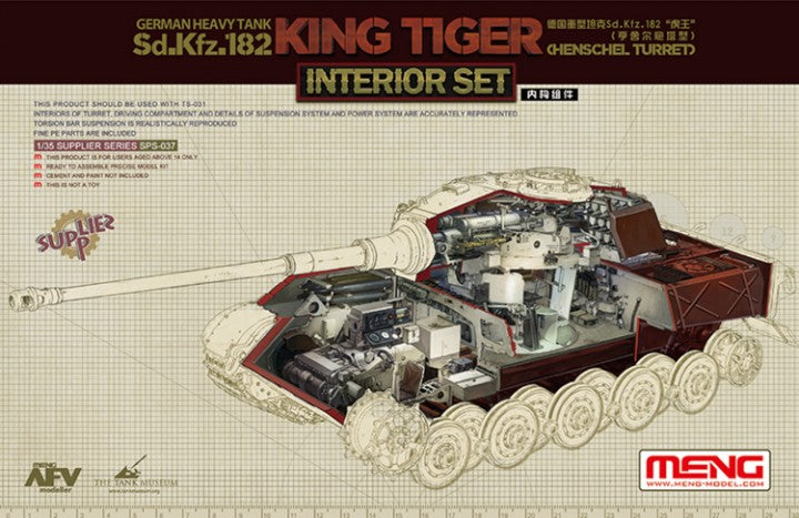 Set de mejora con interiores para el tanque pesado alemán King Tiger en escala 1:35 de Meng reeferencia SPS037