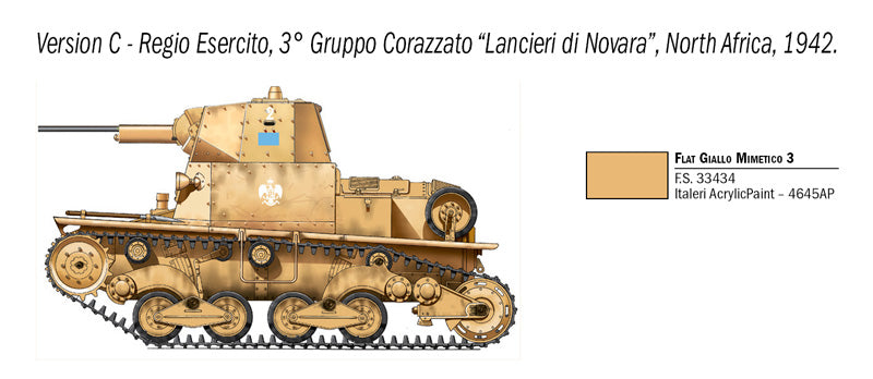 Decoración 3 de la maqueta del carro ligero italiano L6/40 en escala 1:35 de Italeri referencia 6553