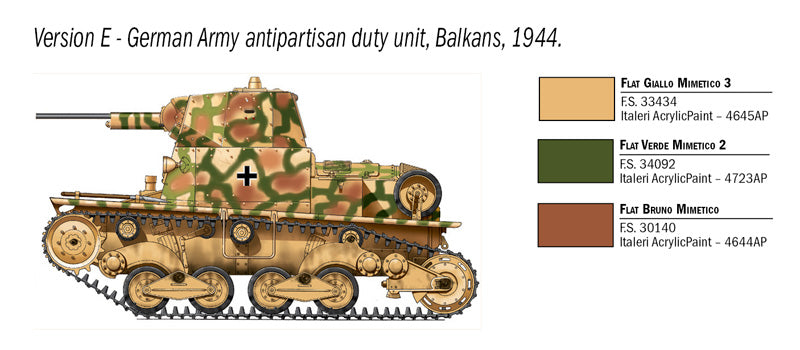 Decoración 5 de la maqueta del carro ligero italiano L6/40 en escala 1:35 de Italeri referencia 6553