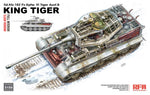 Foto de la portada de la maqueta del carro pesado alemán King Tiger Ausf B en escala 1:35 con piezas transparentes e interiores de RFM referencia 5159