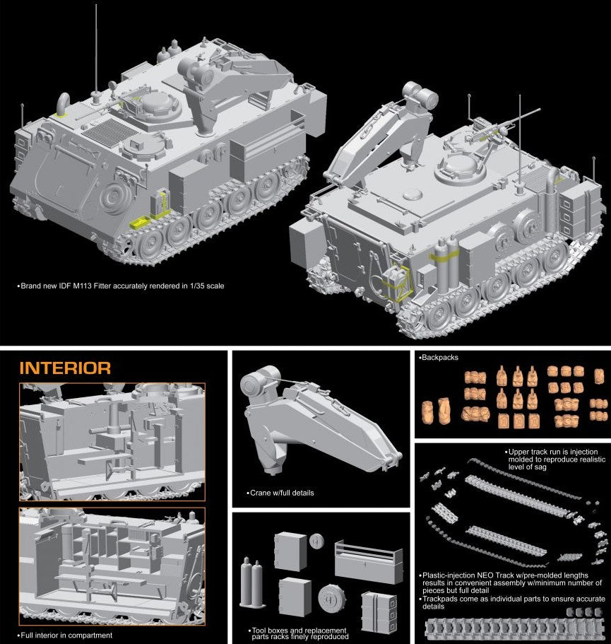 Detalles de las maquetas de 2 M113 Israelitas en escala 1:35 de Dragon referencia 3622
