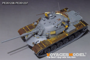 Foto delantera izquierda del set de fotograbados para mejora del carro de combate de Takom M48A5 realizado por Voyager Model referencia 351236