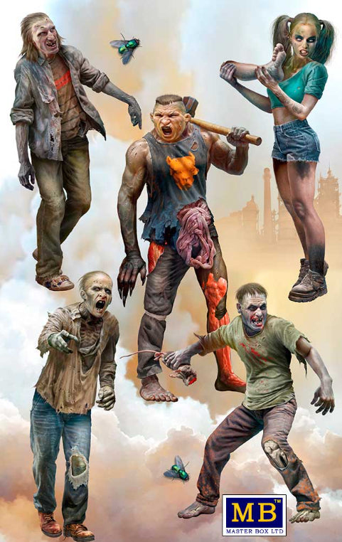 Portada de la caja de figuras de zombies del set nº2 de la serie Zombieland en escala 1:35 de Master Box referencia 35242