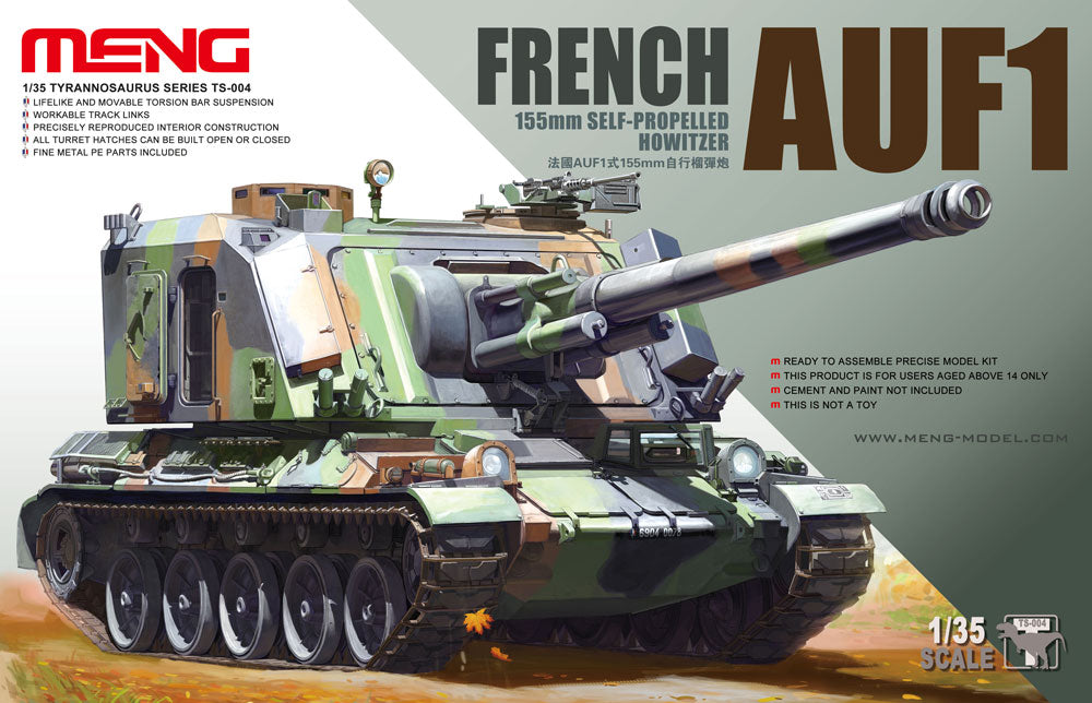 Portada de la maqueta del obús autopropulsado francés AUF1 en escala 1:35 de Meng referencia TS-004