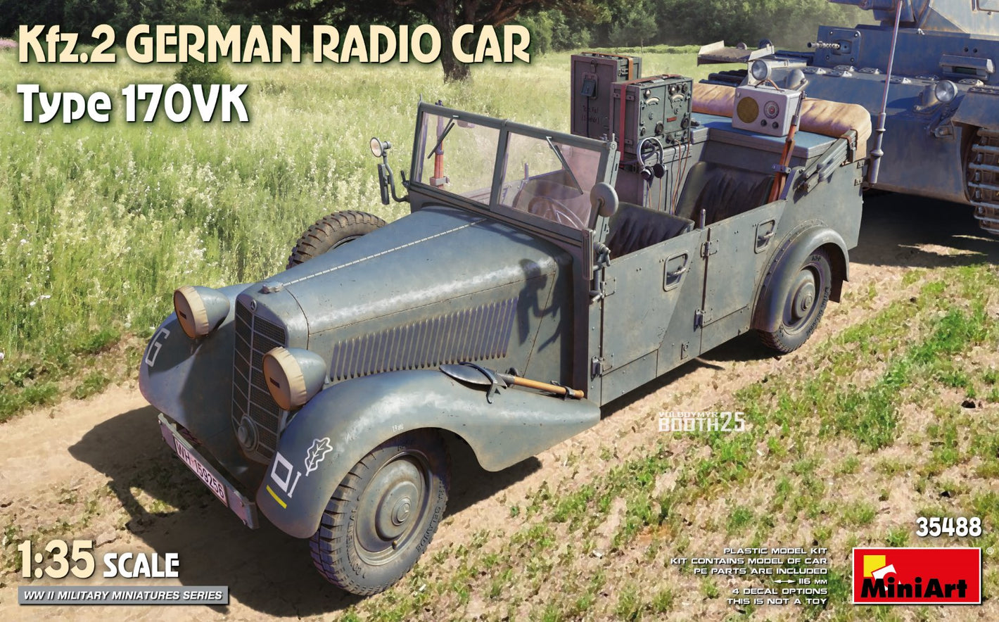Portada de la maqueta del coche de comunicaciones alemán Kfz.2 Mercedes 170VK en escala 1:35 de MIniart referencia 35488