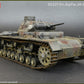 Foto frontal de la maqueta del carro de combate alemán Panzer III B con tripulación en escala 1:35 de Miniart referencia 35221