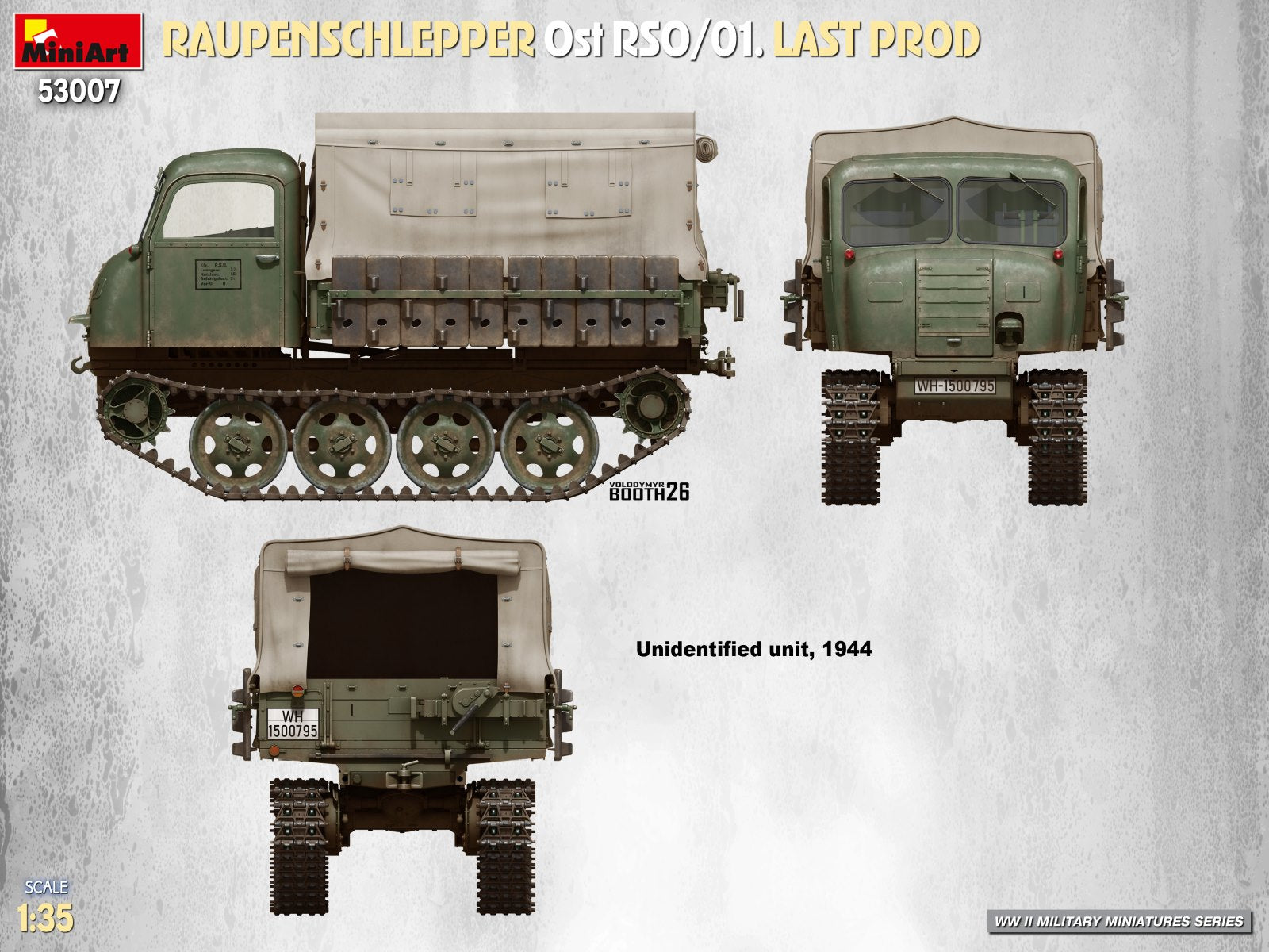 Decoración 3 de la maqueta del Raupenschlepper Ost RSO/01 de versión final en escala 1:35 de Miniart referencia 53007