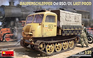 Portada de la caja de la maqueta del Raupenschlepper Ost RSO/01 de versión final en escala 1:35 de Miniart referencia 53007