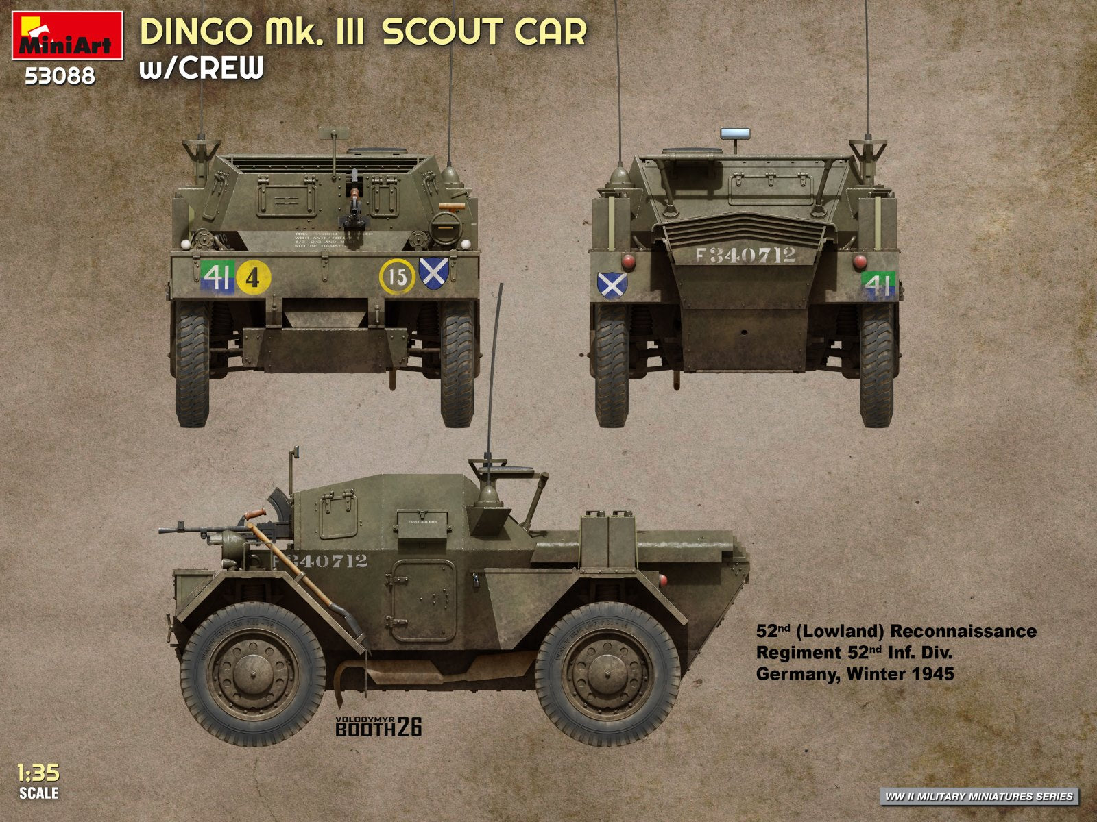 Decoración 2 de la maqueta del vehículo británico de exploración Dingo MkIII en escala 1:35 de Miniart referencia 53088