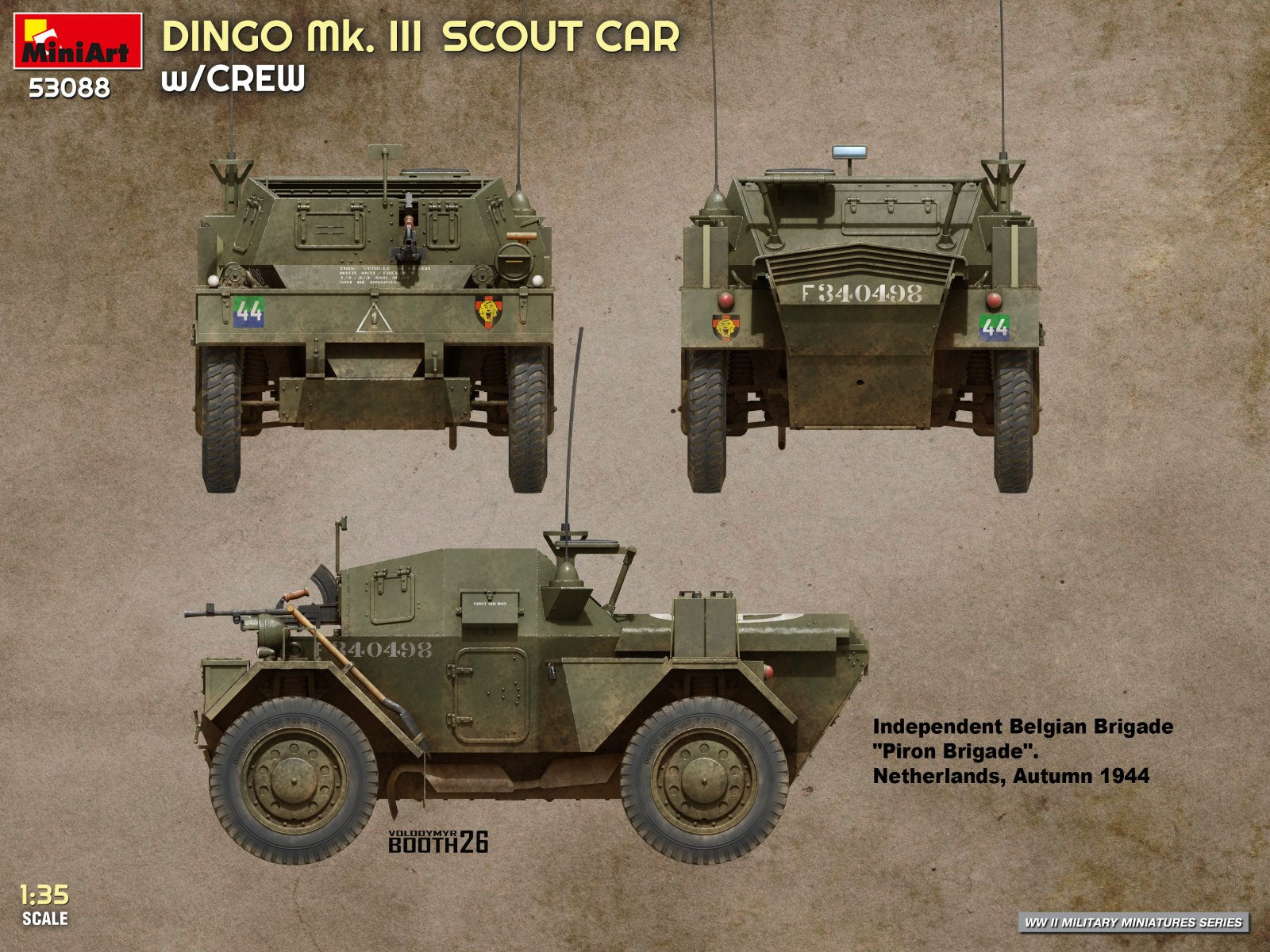 Decoración 3 de la maqueta del vehículo británico de exploración Dingo MkIII en escala 1:35 de Miniart referencia 53088