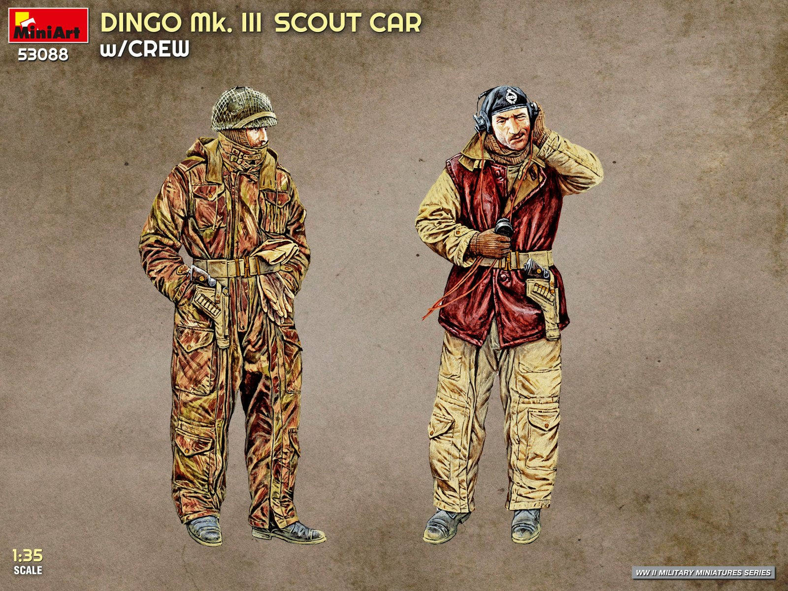 Figuras incluidas en la maqueta del vehículo británico de exploración Dingo MkIII en escala 1:35 de Miniart referencia 53088