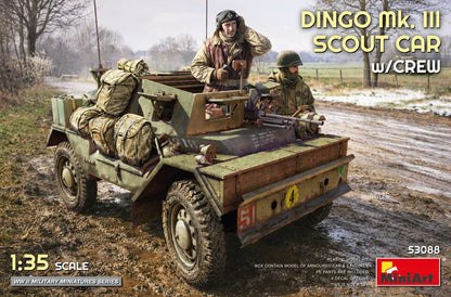 Foto de la portada de la maqueta del vehículo británico de exploración Dingo MkIII en escala 1:35 de Miniart referencia 53088