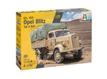 Portada de la caja de la maqueta del camión alemán Opel Blitz a escala 1:35 de Italeri referencia 6760