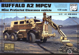 Portada de la maqueta del vehículo blindado norteamericano Buffalo A2 en versión dantiminas en escala 1:35 de Panda Hobby referencia 35031