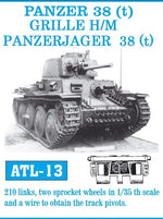 Set de cadenas de metal para tanque alemán Pz38(t), Marder III y Hetzer en escala 1:35 de Friulmodel referencia ATL-013