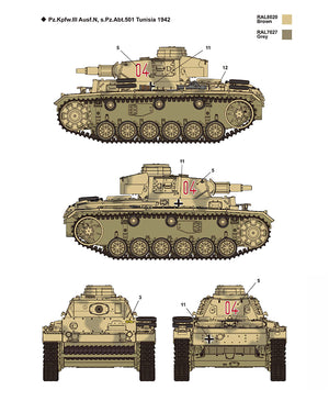 Decoración 1 de la maqueta del tanque alemán Panzer III Ausf. N en escala 1:35 de Academy referencia 13567
