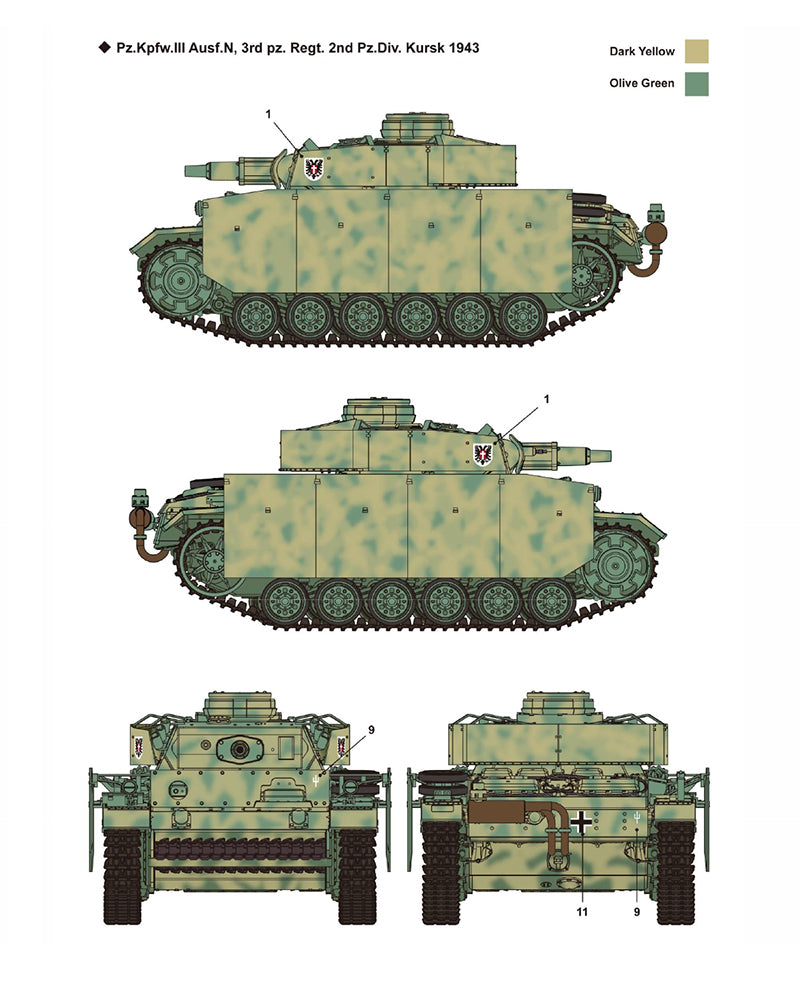 Decoración 4 de la maqueta del tanque alemán Panzer III Ausf. N en escala 1:35 de Academy referencia 13567