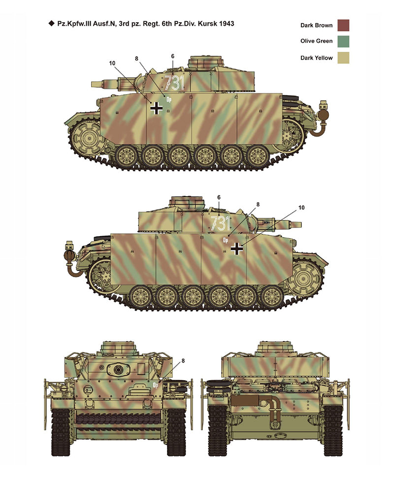 Decoración 5 de la maqueta del tanque alemán Panzer III Ausf. N en escala 1:35 de Academy referencia 13567