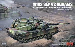 Portada de la caja de la maqueta del carro de combate M1A2 Abrams SEP V2 en escala 1:35 de RFM referencia 5156