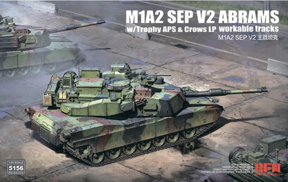 Portada de la caja de la maqueta del carro de combate M1A2 Abrams SEP V2 en escala 1:35 de RFM referencia 5156