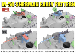 Detalles de la torreta en las 2 configuraciones de la maqueta del carro de combate israelita M-50 Sherman versión inicial en escala 1:35 de RFM referencia 5161