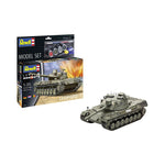 Model set del tanque de batalla alemán Leopard 1 en escala 1:35 con pinturas, pincel y pegamento de Revell referencia 63240