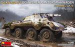 Portada de la caja de la maqueta del vehículo alemán Sd.Kfz.234/3 Stummel de versión tardía en escala 1:35 de Miniart referencia 53046