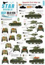 Decoraciones 1 del set de calcas para maquetas de los carros Pz I y BT-5 en escala 1:35 durante la Guerra Civil española en ambos bandos de Star Declas referencia 35-C 1174