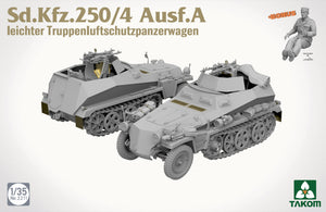 Perfiles de la maqueta del vehículo de transporte de tropas ligero alemán Sd.Kfz. 250/4 en versión antiaérea y escala 1:35 de Takom referencia 2211
