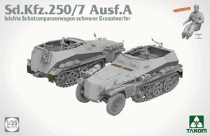 Fotos de la maqueta del vehículo de transporte de tropas ligero alemán Sd.Kfz. 250/7 en versión mortero y escala 1:35 de Takom referencia 2212