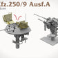 Detalle del cañón de la maqueta del vehículo blindado alemán Sd.Kfz.251/9 en escala 1:35 de Takom referencia 2213