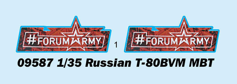 Calcas de la maqueta del carro de combate ruso T-80BVM en escala 1:35 de Trumpeter referencia 09587
