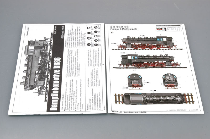 Decoración 1 de la maqueta de la locomotora alemana BR86 en escala 1:35 de Trumpeter referencia 00217