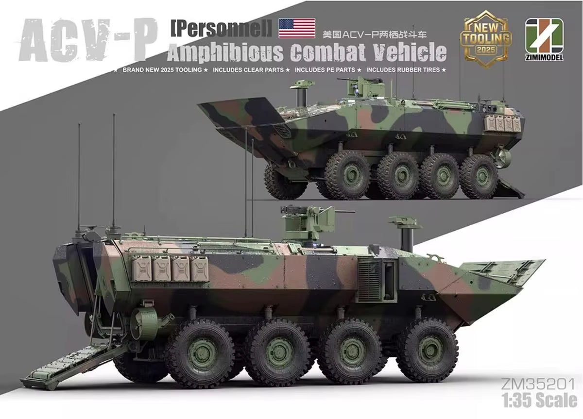 Vistas de la maqueta del vehículo blindado de personal anfibio norteamericano ACV-P en escala 1:35 de Zimi Models referencia 35201