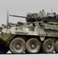 Foto frontal de la maqueta del IFV norteamericano M1296 Stryker con ICV Dragon en escala 1:35 de Zimi Models referencia 35046