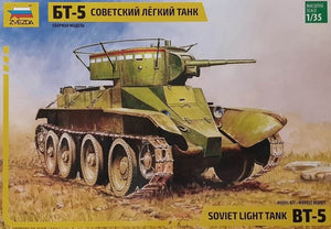 Portada de la maqueta del tanque  ligero soviético BT-5 en escala 1:35 de Zvezda referencia 3507