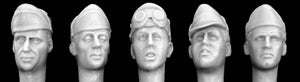 Set de 5 cabezas de soldados italianos con distintos tipos de gorra en escala 1:35 de Hornet referencia HIH03
