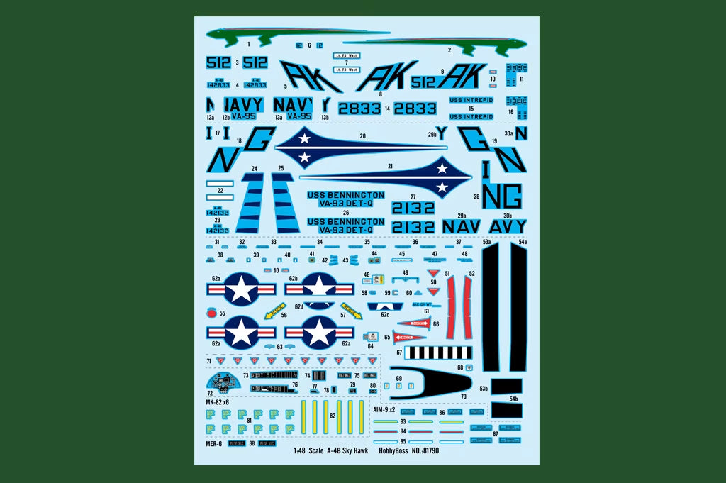 Calcas de la maqueta del caza Douglas A-4B Skyhawk en escala 148 de Hobby Boss referencia 81790