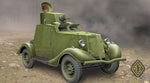 Portada de la caja de la maqueta del coche blindado soviético FAI-M en escala 1:48 de ACE referencia 48107